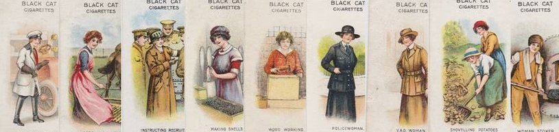 Cigarette cards depicting women's war work
